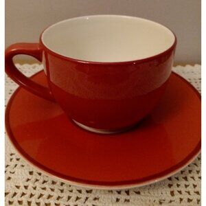 Pagnossin Ironstone Treviso Coffee Cup Saucer Rust Made In Italy Coffee Set